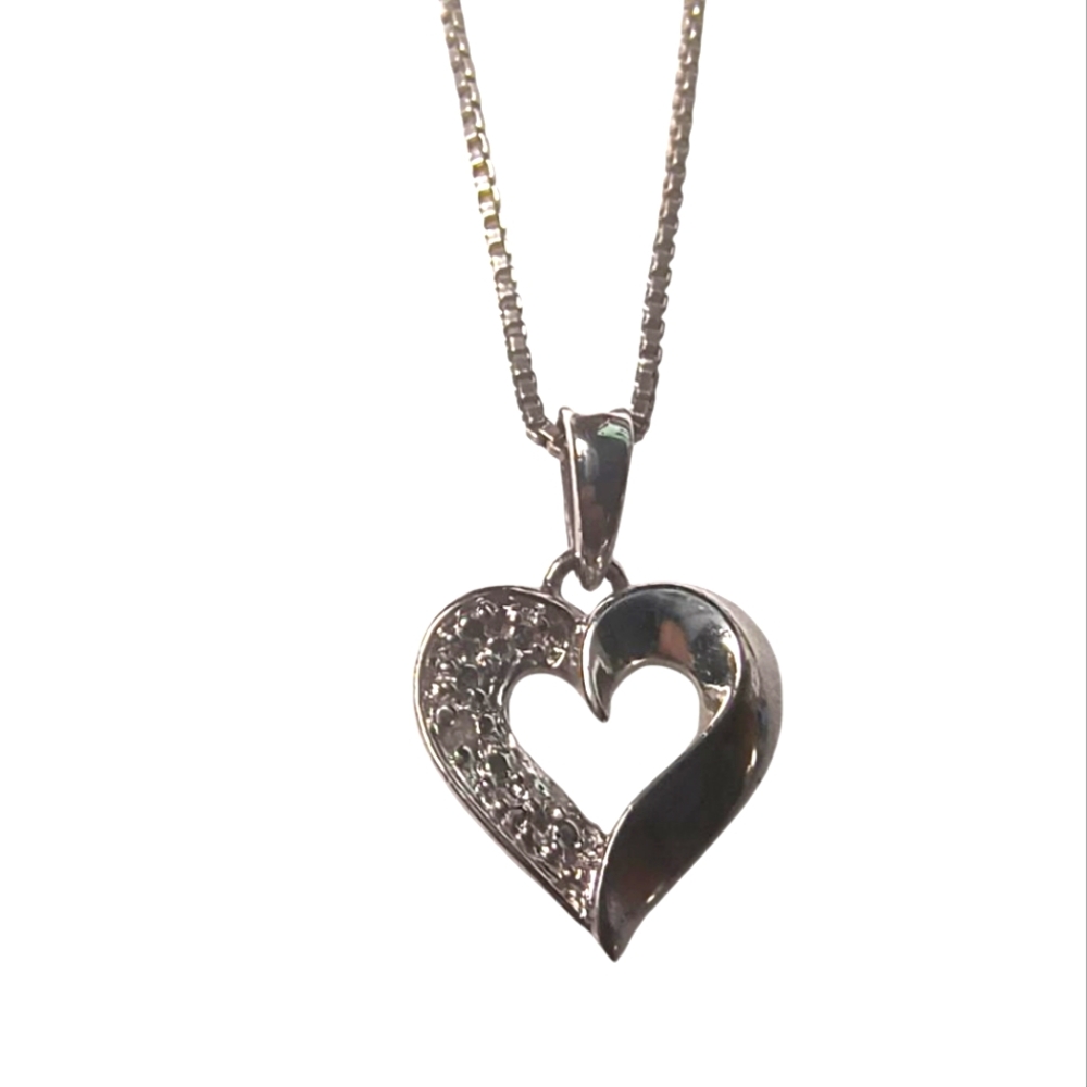 Sterling Silver Heart Pendant Minimalist Necklace